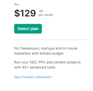 Semrush Pro Plan Semrush Pro Plan